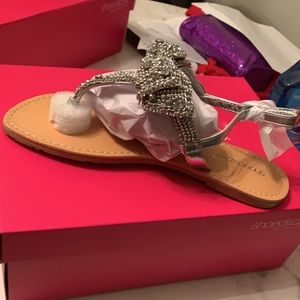 Silver bow tie sandal